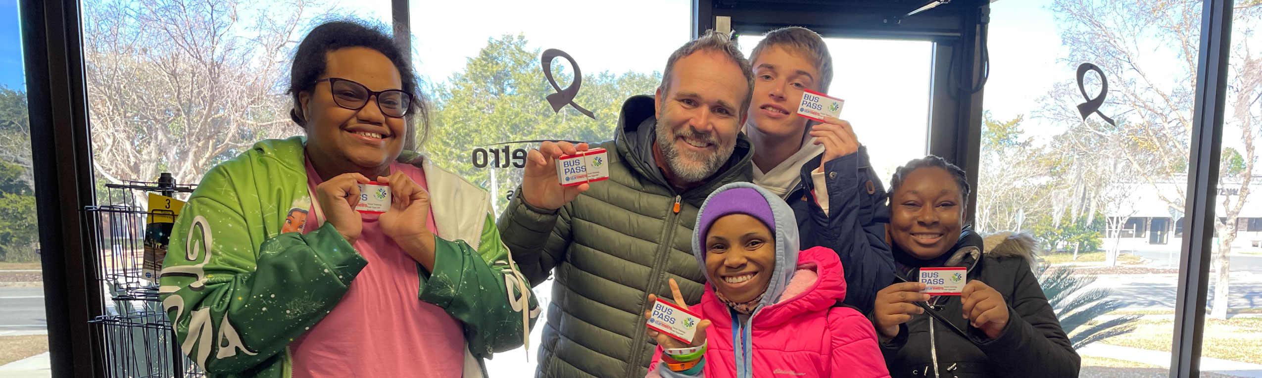 Students with bus passes